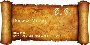 Berecz Vince névjegykártya