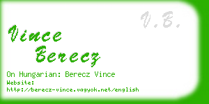 vince berecz business card